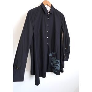 LE SARTE PETTEGOLE Embroidered Cotton Poplin Shirt Tunic Top Cettire 44 M $395